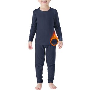 American Trends Kids Thermal Underwear Set Ultra Soft Kids Long Johns Sets Toddler Base Layer for Boys Girls (Large (100) /3T-4T, Navy)