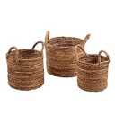 Set Of 3 Baskets For Home 43x12, 38x10, 30x9