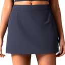 Colorfulkoala Skirts for Women High Waisted A Line Tennis Golf Athletic Casual Mini Skorts with Pockets and Built-in Shorts (Blue, L)