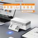 Rongta Shipping Thermal Label Printer, Bluetooth 4x6 Sticker Label Maker Wireless Shipping Label Printer for Package Small Business Compatible with Windows macOS Android iOS (White)