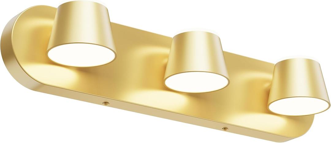 URSOLA 3 Light Bathroom Vanity Light, LED Gold Wall Light Fixtures, Up and Down Rotatable Dimmable 20 inch Bathroom Lighting Fixtures Over Mirror