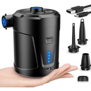 Electric Air Pump for Inflatables 5200mAh Air Mattress Pump Rechargeable Portable Mini Inflator/Deflator Pumps for Outdoor Camping, Inflatable Cushions, Air Mattress Beds, Swimming Ring Pool Toys