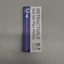 24 Pcs Retractable Black Gel Ink Refills, 0.7 mm Point Blue Ink