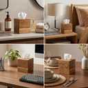 Tissue Box Cover Square, Acacia Wood Tissue Box Holder with Slide-Out Bottom, Wooden Tissue Box Cover Cube for Bathroom, Bedroom, Dinner Table, 5.5 x 5.5 x 6.1 inches
