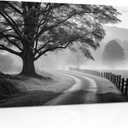 ZXHYWYM Black and White Wall Art Forest Big Tree Painting Nature Landscape Canvas Prints Modern Artwork for Living Room Office Bedroom Framed(3, (24.00" x 36.00"))