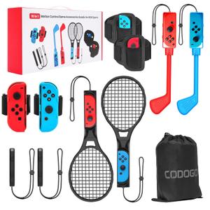 CODOGOY 10 in 1 Switch Sports Accessories Bundle with Carry Bag for Nintendo Switch Sports, Accessories Kit Compatible with Switch/Switch OLED Sports Games
