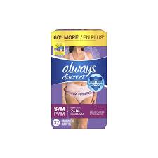 Always Discreet Incontinence & Postpartum Incontinence Underwear for Women, Small/Medium, Maximum Protection, 32 Count