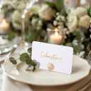 UNIQOOO 24Pcs Decorative Gold Shell Place Card Holders Bulk, Scallop Name Card Stands Set, for Beach Wedding Decor Coastal Favors, Table Setting, Business Card, Name Tag, Party Food Labels
