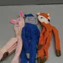 CneeeeeB 3 Pack No Stuffing Dog Toys Crinkle Squeaky Interactive Plush Dog Toy, not for Aggressive Chewers, to Keep Them Busy,Shape Orange Fox Pink Pig Blue Hippo