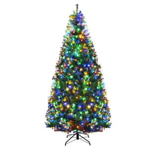 9 ft. Pre-Lit LED Hinged Artificial Christmas Tree with 1000 LED Lights and Stand