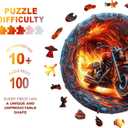 Wooden Puzzles for Adults - Fiery Escape Wooden Jigsaw Puzzle, Unique Animal Shaped Wood Puzzles Adult, Christmas Birthday Gifts for Friends/Family, Home Decor 8.5 * 8.4in 100pcs (Small)