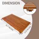 Utoplike Teak Bath Mat, Large Wood Shower Mats for Bathroom, 31.7"x17.9" Sturdy Floor Mat for Indoor Spa or Outdoor