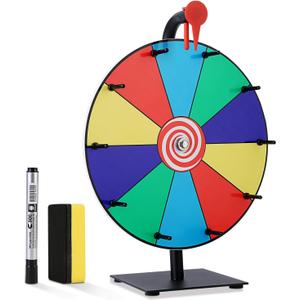 12 Inch Spinning Wheel for Prizes, Spinning Wheel for Prizes, 10 Slots Spinner with Stand, Spin The Game for Parties, and Classroom Activities