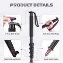 ULANZI TB12 61-Inch Camera Monopod - Portable Tripod & Monopod Photography Stick with 5-Section Height, Aluminum Compact Travel Camera Stick for Canon, Nikon, Sony Mirrorless, DSLR, Easy to Carry