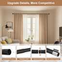 Heavy Duty Industrial Wrap Around Curtain Rod 120-240 Inch, 1-Inch Blackout Room Darkening Drapery Pole, Matte Black Rustic Pipe French Return Design for Indoor, Outdoor & Room Divider