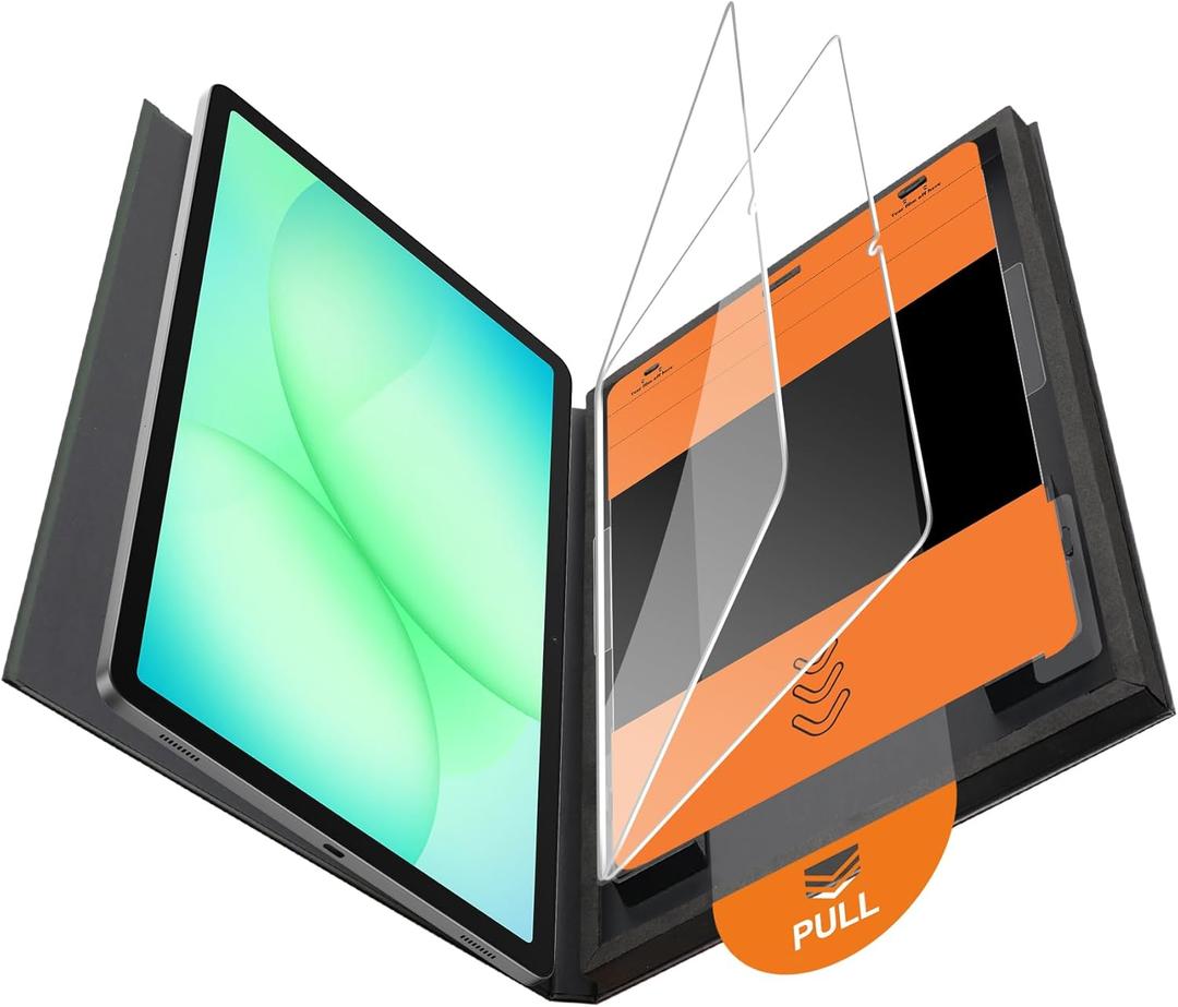 OMOTON 2 Pack Screen Protector for Samsung Galaxy Tab A11 Plus/A9 Plus 11 Inch, Tempered Glass with Easy Installation Auto-Dust Tray for Galaxy Tab A11+ A9+ 5G Tablet, Case Friendly/9H Hardness