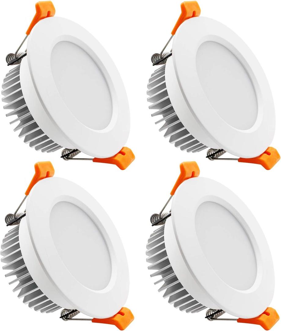 YGS-Tech 3.5 Inch LED Recessed Lighting, Dimmable Downlight 7W(55W Halogen Equivalent), CRI80, 4000K Natural White, Ceiling Light with LED Driver(4 Pack)