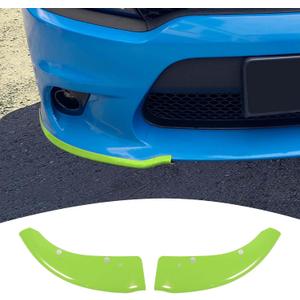 for Charger Front Bumper Lip Splitter Protector Cover Trim for 2015-2023 Dodge Charger Green Exterior Accessories 2pcs, Not for SXT/Widebody