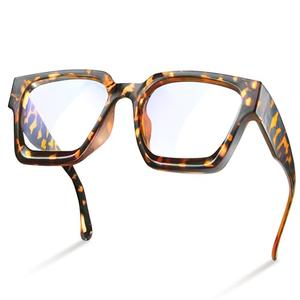 livho Oversized Blue Light Blocking Glasses for Woman - Rectangle Fashion Glasses for Computer, Chic Preppy Frame
