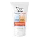 Neutrogena Clear Pore 2 in 1 Facial Cleanser/Face Mask with Kaolin & Bentonite Clay & 3.5% Benzoyl Peroxide Acne Treatment Medication, Daily Face Wash & Shine Control Clay Mask, 4.2 fl. oz, 3 Pack
