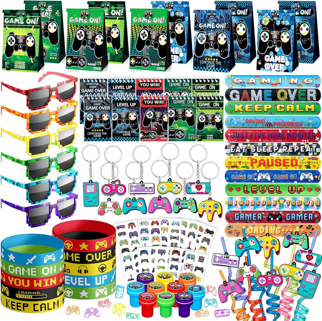 Video Game Party Favors Birthday Supplies for Kids Bags Game On Stuffer Gifts Boys Gamer Party Decorations