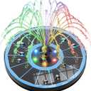 SZMP Solar Fountain Pump Upgraded 100% Glass Panel, 3.5W Solar Powered Fountain Built-in 2000 Battery with 7 Nozzle & 4 Fixer, Solar Fountain for Bird Bath, Pond, Fish Tank, Outdoor (Colorful)