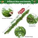 6 FT Christmas Norfolk Pine Garland Real Touch Artificial Greenery Garland Faux Pine Garlands for Mantel Fireplace Table Stairs Indoor Outdoor Christmas Decor, Bonus Gold Ribbon with LED Lights