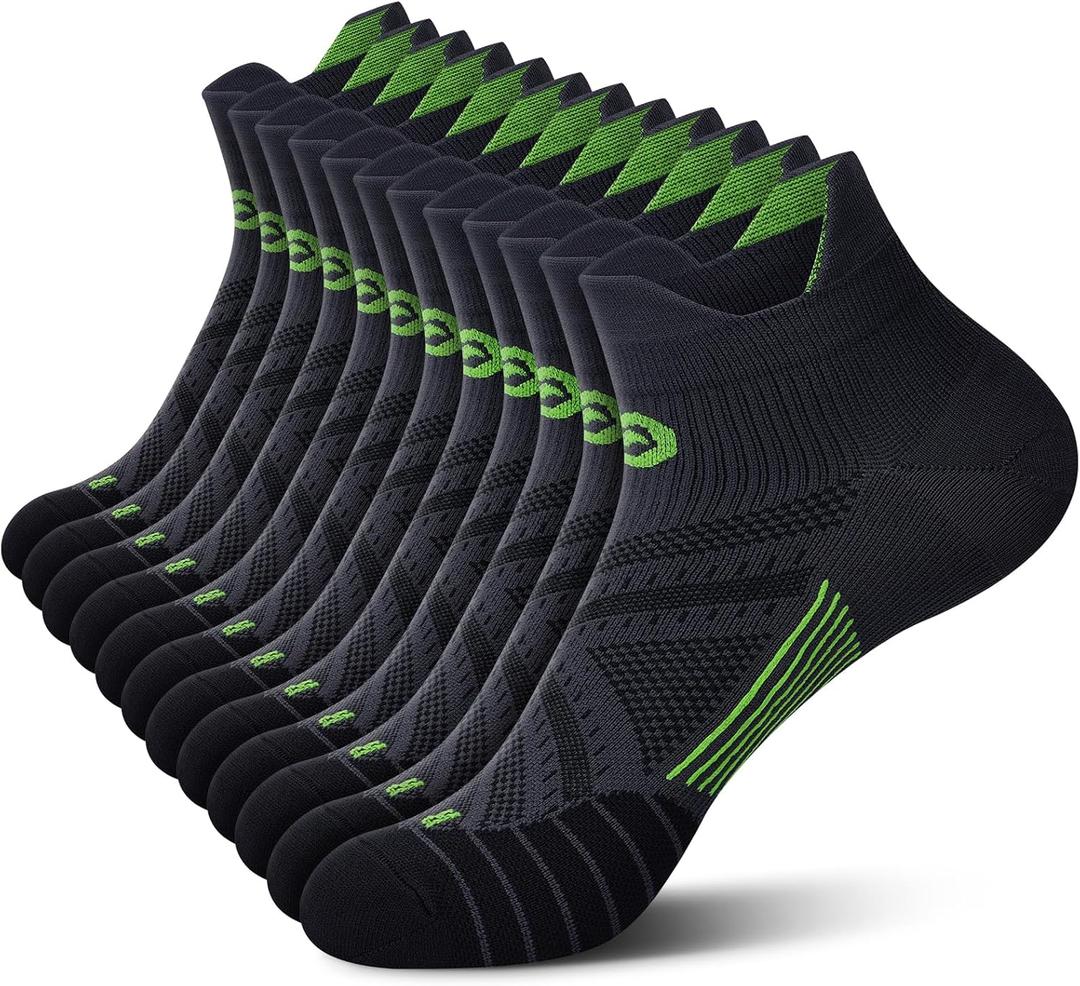 PAPLUS Compression Socks for Men & Women, 2/4/6 Pairs Ankle Running Socks with Arch Support, Ankle Support, Plantar Fasciitis (Small-Medium)