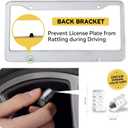 Premium Chrome License Plate Frames with 2 Anti-Scratch Pads & 4 Tire Valve Caps, Heavy Duty Rust-Free Chrome License Plate Frame 2 Pack for Women & Men, 2 Holes Universal Fit for Cars & Trucks