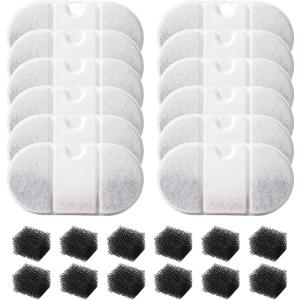 Replacement Filters for 71oz/2.1L Capsule Cat Water Fountain, Fountain Filter Set for Ultra Quiet Pet Water Dispenser, Automatic Cat Dog Water Fountain Filter (12 Sets)