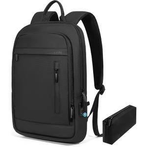 Business Backpack for Men Lightweight Commute Laptop Backpack Anti-Theft Water Resistant Backpack for 15.6 Inch Computer for Daily Office Work with Small Bag (Black)