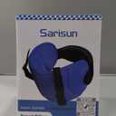 Airplane Pillow Combo with Chin Strap, Travel Pillows for Airplanes with Sleep Eye Mask, Plane Pillow for Long Flights, Car Road Trip, 360° Headrest, Stop Bobblehead, Black