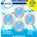 Febreze Bathroom Air Freshener, Odor-Fighting, Plug In Alternative, Air Fresheners for Home and Bathroom and Kitchen, Closet Air Fresheners, Linen & Sky Scent, 4 Count