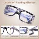 Reading Glasses for Men Women TR90 Frame Lightweight Blue Light Blocking Computer Readers with UV Protection (Black and White Tortoiseshell, +2.0)