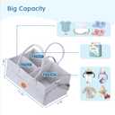 AIXIANG Baby Diaper Caddy Organizer,Portable Nursery Essentials Storage Diaper Caddy for Newborn Boy and Girl (Grey)