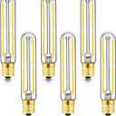 E17 LED T6.5 Tubular Filament Bulb,Dimmable 4W Led Tube Bulbs, 500lm, 4000K Daylight, 40 Watt Incandescent Bulb Equivalent, for Exit Sign Light, Refrigerator, Freezer, 6 Pack.