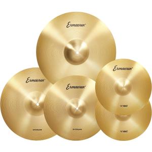 Cymbal Pack, 5 Pieces Drum Cymbals Set,14" Hi Hat Cymbals, 16" Crash and 18" Crash Cymbals, 20" Ride Cymbals for Drums Set