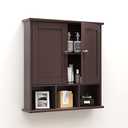TaoHFE Medicine Cabinets,Bathroom Wall Cabinet with 2 Door Adjustable Shelves,Over The Toilet Storage Cabinet,Brown Bathroom Cabinet Wall Mounted,Bathroom Cabinet for Laundry Room Kitchen