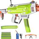 Dart Zone Max Omnia Pro Gen 3 Foam Dart Blaster150 FPS Full Auto Foam Dart Blaster for AdultsElectric Foam BlasterElite Blaster for Ages 14+ with 30 Half Length Darts, Sight, Mags, Stock & Eyewear