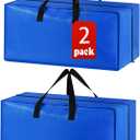 Extra Large Moving Bags with Strong Zippers & Carrying Handles, Storage Bags Storage Totes for Clothes, Moving Supplies, 2 Pcs