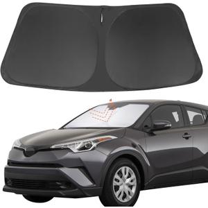 YYCKE Windshield Sun Shade Accessories Compatible with CHR 2018-2023 CH-R for Toyota Foldable Sunshade Sun Visor Blocks UV