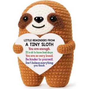4 x MBL Inspirational College Graduation Gifts - Birthday Grad Gift for Kids College Students Teen, Motivational Inspirational Relaxation Cheer Stress Relief Crochet Sloth for Women Friends