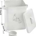 SOUJOY Pet Treat and Food Storage Bin with Lid and Scoop, 5LBS White Vintage Farmhouse Storage Tin, Coated Carbon Steel Canister, Gift for Dogs Owners
