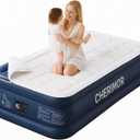 CHERIMOR Twin XL Air Mattress with Built-in Pump 20"& Luxury Quilted Topper