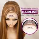 BLL Honey Blonde Wig, 13x4 Synthetic Lace Front Wigs Pre-Plucked Hd Lace Long Straight Sunkissed Highlights Glueless Wig For Black Women 26inch Suitable For Everyday Wear