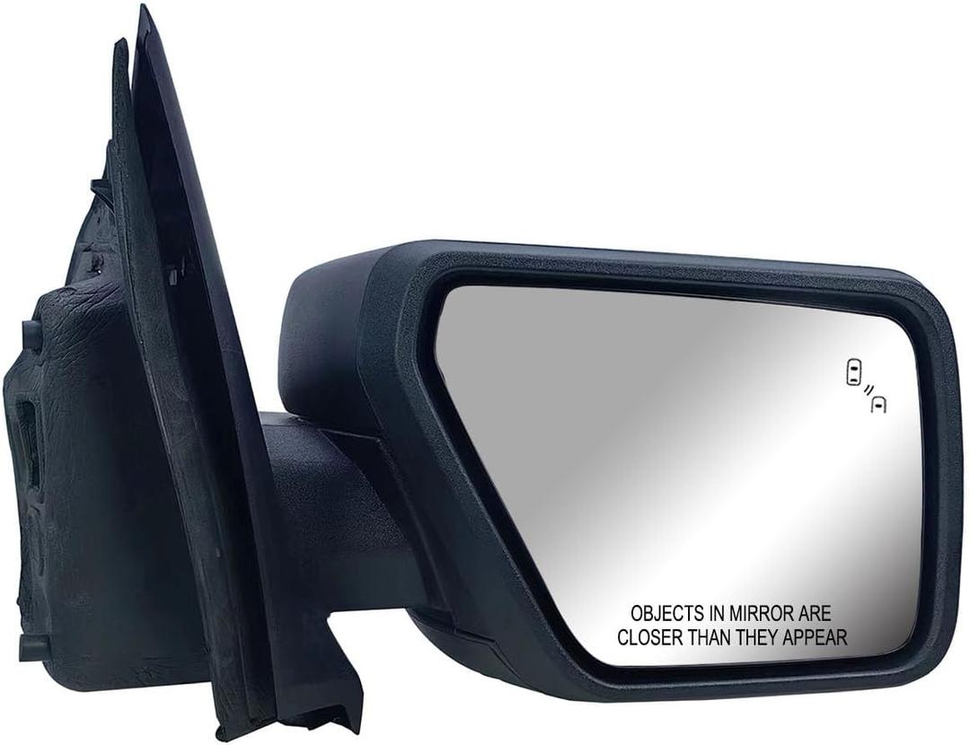 Replacement Passenger Right Side Door Mirror Textured Cover Manual Folding With Blinker and Power Adjust with Heated Glass and BLIS (Blind Spot Light),Puddle Light for Ford F-150 from 2021 to 2023