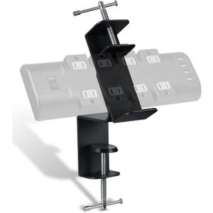 Desk Clamp for Power Strip - Removable Holder for Desk Edge - Sturdy Table Mount - Fits 2.55" to 4.13" Width - Black (Large)