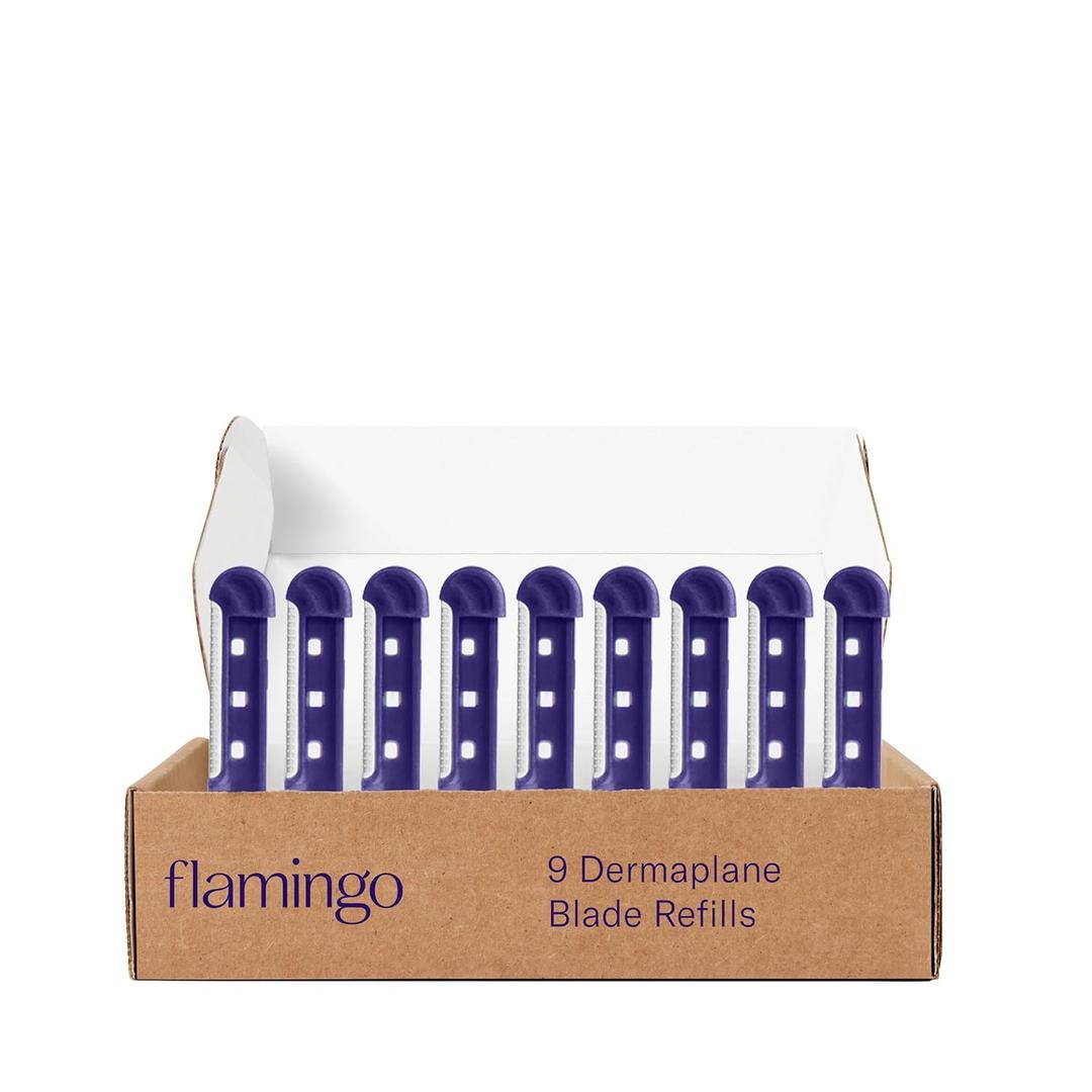 Flamingo Dermaplane Blades Refills, Face Razors for Women, Smooth Skin, 9 Count