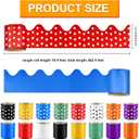 16 Rolls Scalloped Bulletin Board Borders Multicolor Rolled Borders Trim Polka Dot Bulletin Border for Bulletin Boards, Desks, Locker, Homeschool or Classroom Dcor, 16 Colors (Pack of 2)