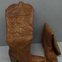 wetkiss Cowgirl Boots Women Knee High Boots, Embroidered Cowboy Boots with Chunky Heel Comfort Tall Western Boots for Women 8.5